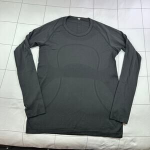 Lululemon Top Womens 12 Black Swift Stride Long Sleeve Athletic Run Workout Gym